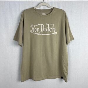Von Dutch Graphic Tee Mens Oversized Baggy Logo Spell Out Streetwear Y2K Shirt